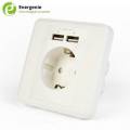 ENERGENIE AC WALL SOCKET WITH 2 PORT USB CHARGER 2,4A WHITE (072-01-001109)