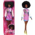 Mattel Barbie Doll - Fashionistas #156 - Curly Brunette Hair Black Skin Doll with Letterman Jacket (GRB48)