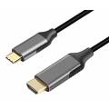 POWERTECH καλώδιο USB-C σε HDMI PTH-074, 8K, 1.8m, μαύρο