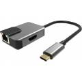 Powertech USB-C Αντάπτορας Δικτύου για Ενσύρματη σύνδεση Gigabit Ethernet (PTH-053)