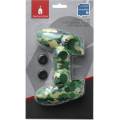 Spartan Gear Controller Silicon Skin Cover Green Camouflage & 2 Thumb Grips (PS4)